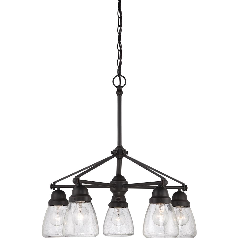 Nuvo Lighting 60/5545  Laurel - 5 Light Chandelier with Clear Seeded Glass in Sudbury Bronze Finish